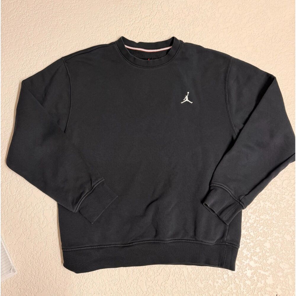 Jordan Jumpman Black Fleece Crewneck Sweatshirt Size S Minimal Logo